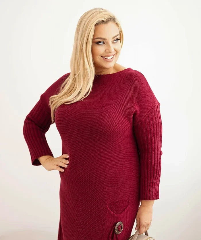 pol pl sukienka swetrowa damska plus size z moherem oversize z kieszenia bordowa 34906 3 pol pl sukienka swetrowa damska plus size z moherem oversize z kieszenia bordowa 34906 3