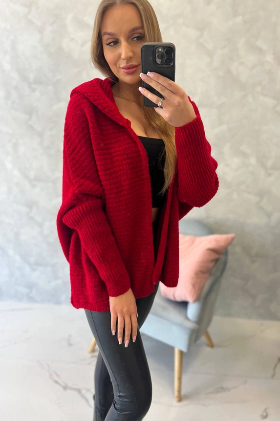 pol pm sweter z kapturem i rekawami typu nietoperz czerwony 15584 6 pol pm sweter z kapturem i rekawami typu nietoperz czerwony 15584 6